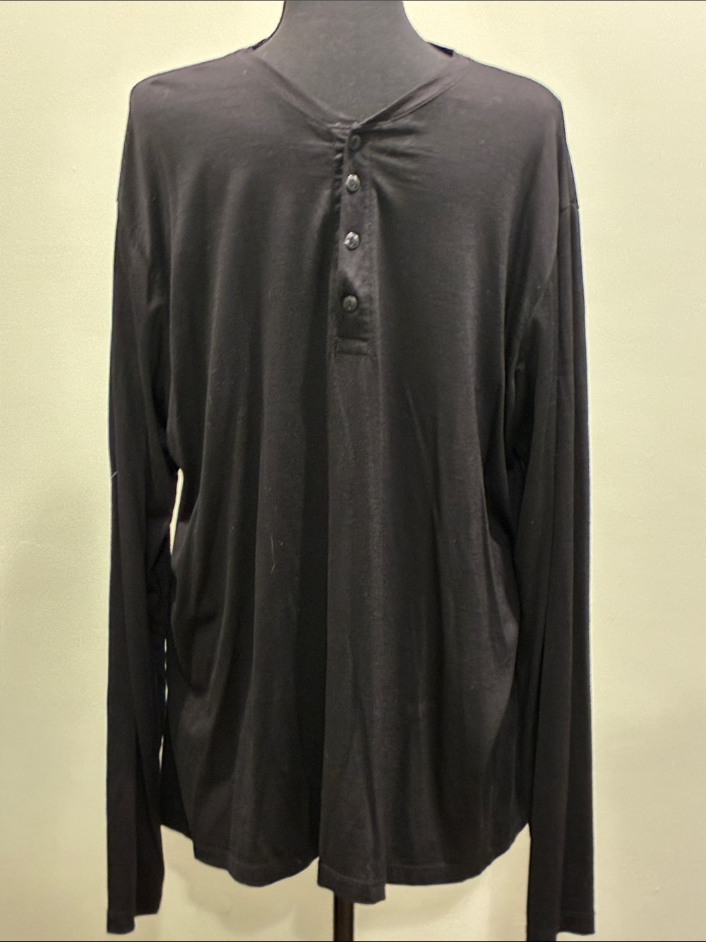 Wool & Prince Men's Long-Sleeve Causal Black Shirt